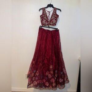 Red Lehenga full 3 piece with scarf